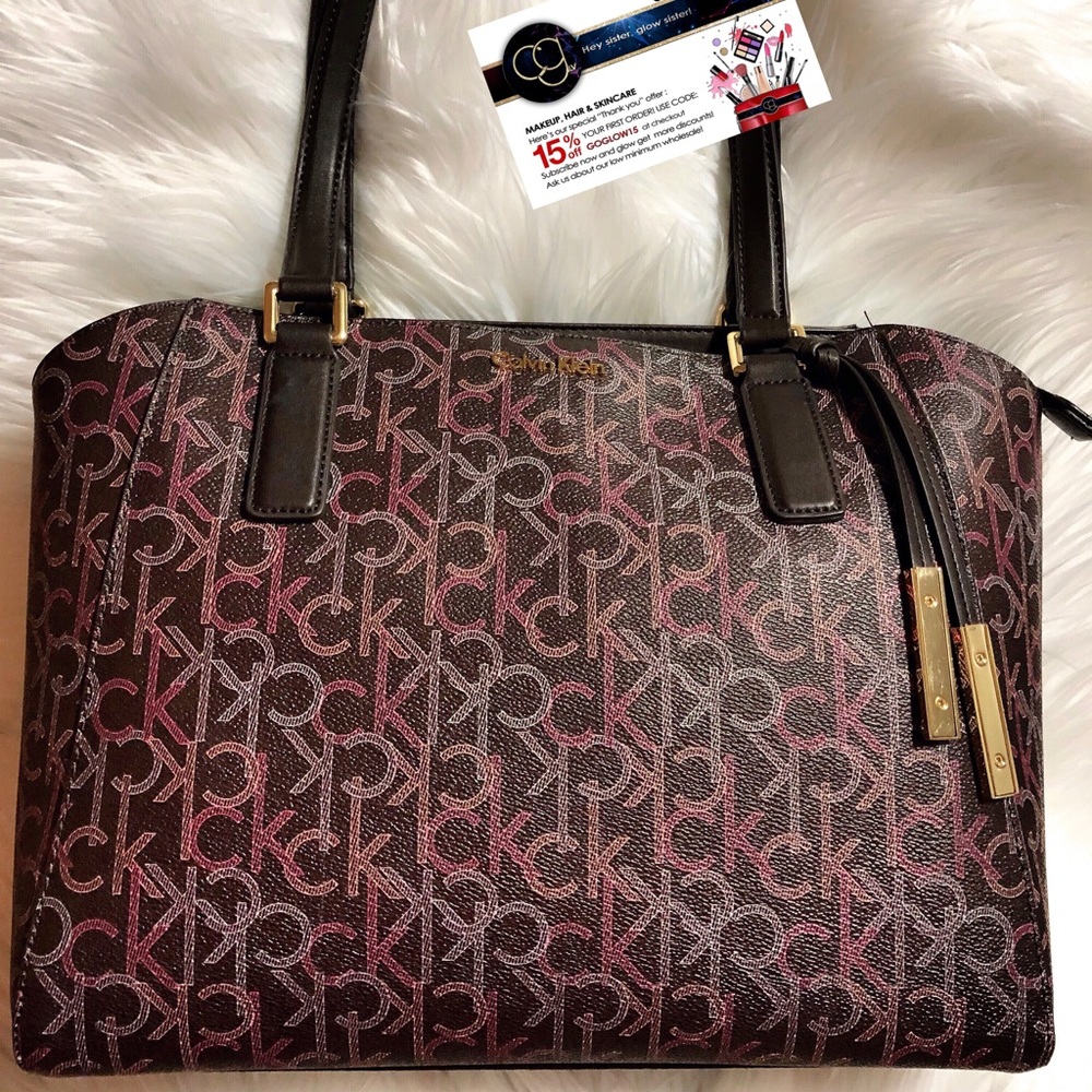 Calvin Klein Lg Iconic Monogram Print Tote